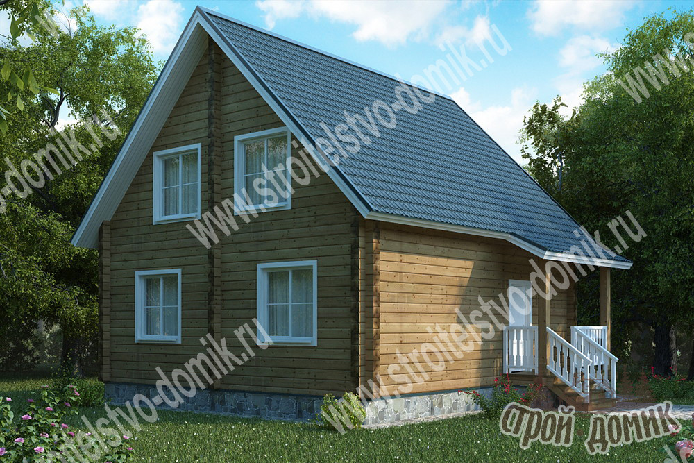 проект деревянного дома 8х9
